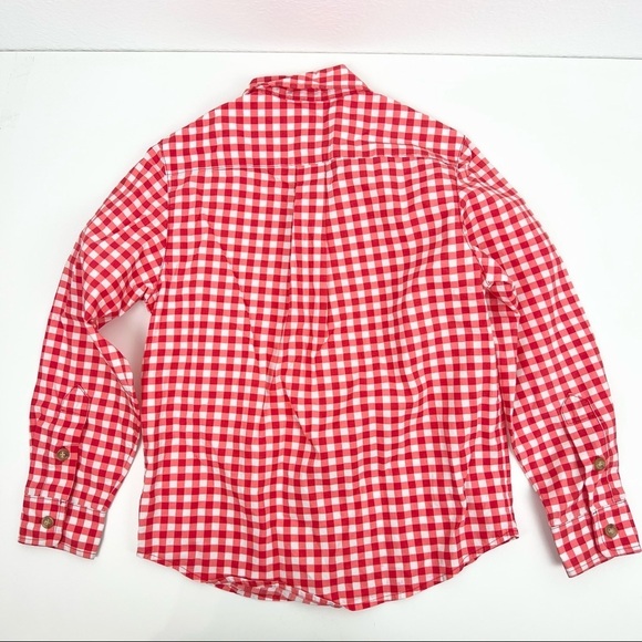 ELEANOR ROSE James Button Down Long Sleeve Shirt in Red Gingham, Size 5/6 - Picture 4 of 6